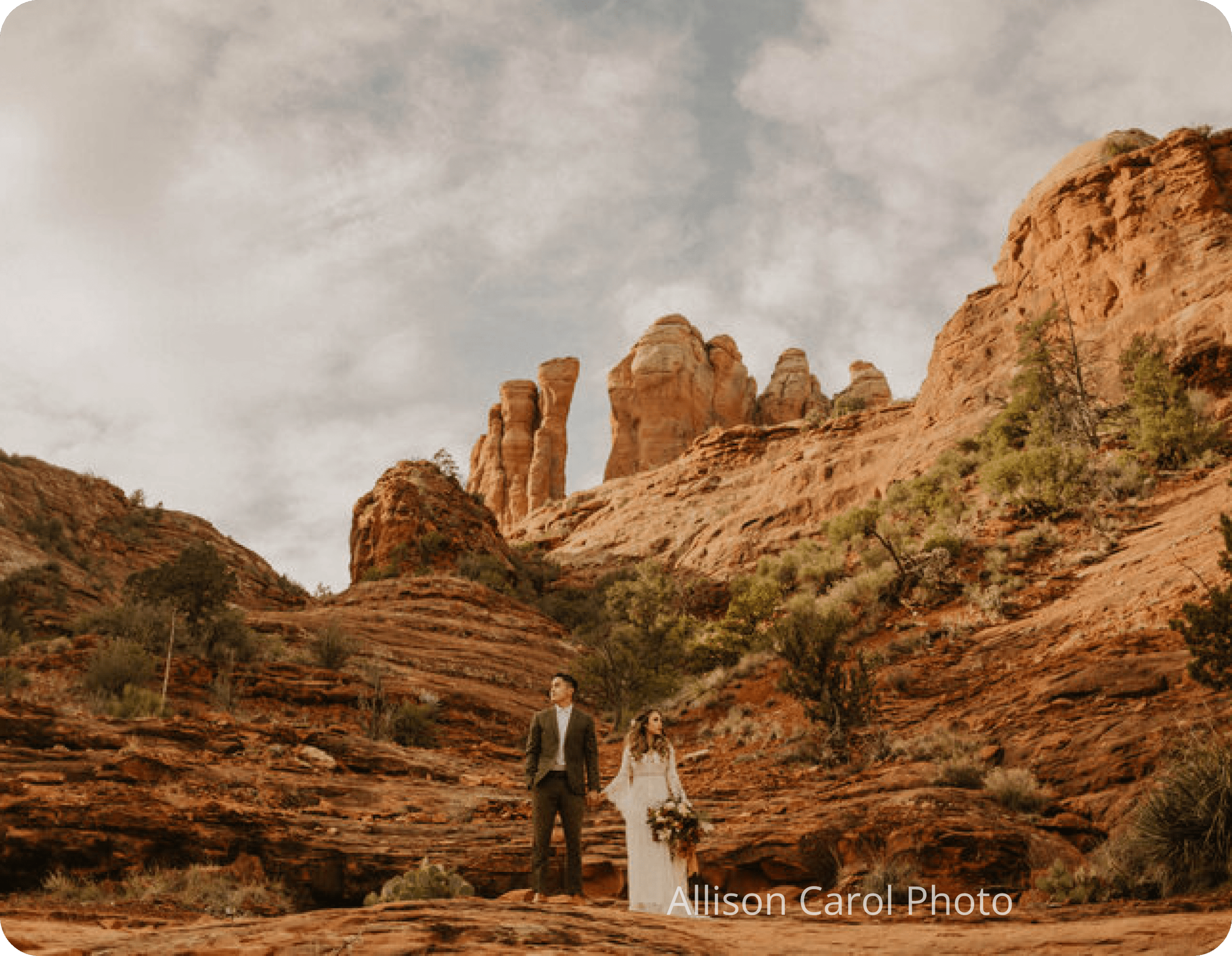 Cathedral Rock Elopement Couple