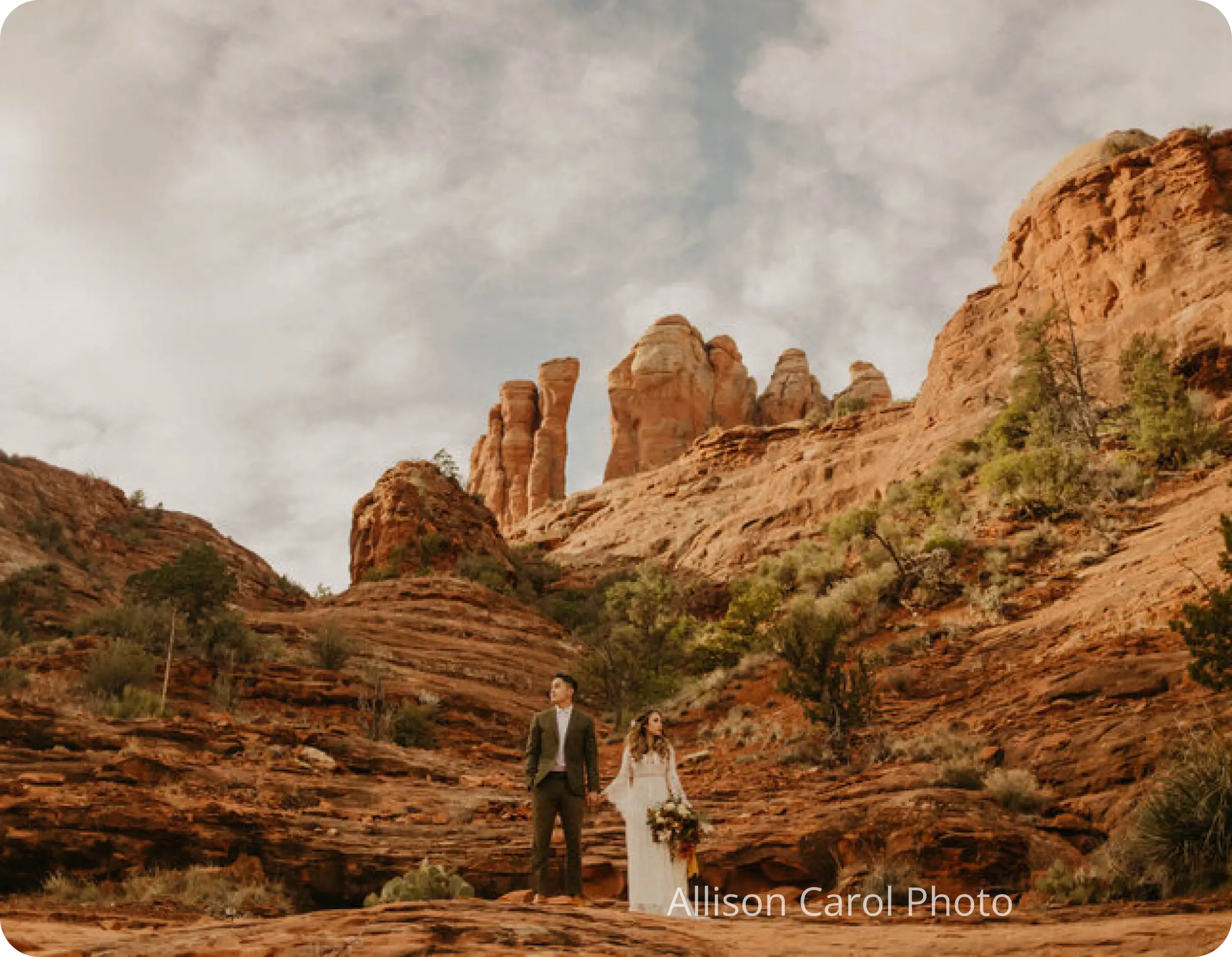 Cathedral Rock Elopement Couple